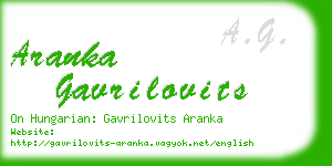 aranka gavrilovits business card